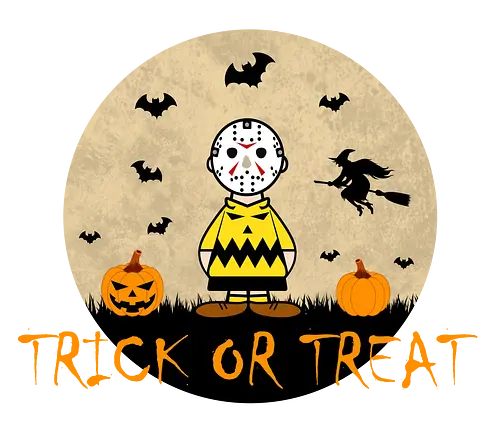 Charlie's Trick Or Treat Halloween Art  - funny, funny halloween, funny quote, funny sayings, geek, geek humor, halloween, happy halloween, meme, parodies, parody, peanuts, pop cuture, puns, spooky