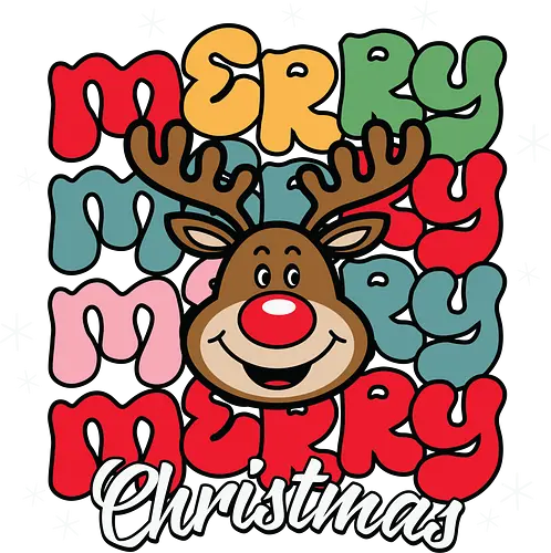 Merry Christmas  - reindeer, christmas, festive, holiday, colorful, merry, design, lettering, santa