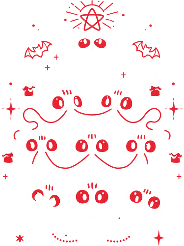 Gothic Christmas Kittens - black cats, christmas tree, cute kawaii, evil, gothic, dark art, happy holidays, merry xmas, skulls, meow, spooky, scary