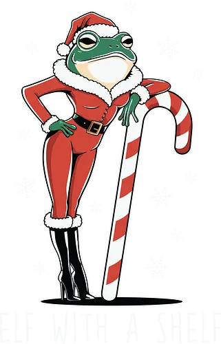 Elf with a Shelf - frog, santa, candy cane, snowflakes, christmas, humor, festive, holiday, elf, costume