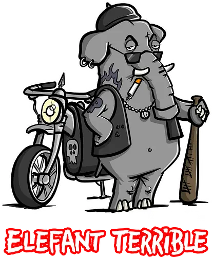 Elefant Terrible - Elefant, terrible, shirt, frech, totaberlustig, holtschulte, rebell, rocker, angry