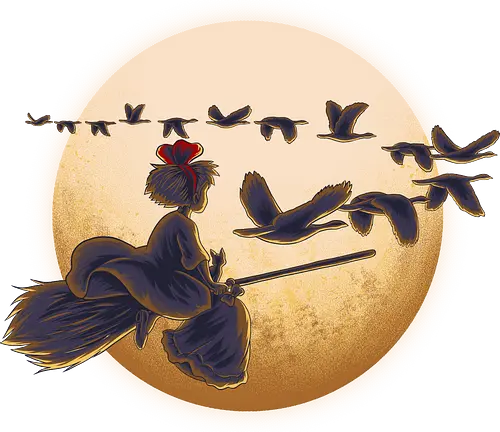 Young Witch Moon - Delivery, Moon, Ducks