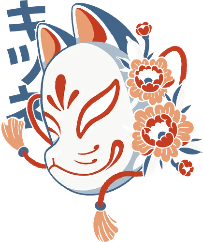 Shiroi kitsune - kitsune, fox, japanese fox, kitsune mask, fox mask, japan lover, japan