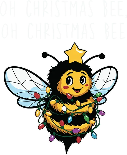 Oh Christmas Bee, Oh Christmas Bee - bee, christmas, lights, festive, holiday, star, cute, whimsical, decoration