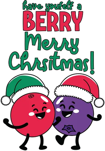 Have yourself a BERRY Merry Christmas! - christmas, berries, cartoon, santa hats, festive, holiday, red, purple, cheerful