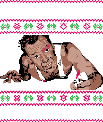 Yippee Ki Yay - nakatomi plaza, nakatomi corporation, 1988, ugly christmas sweater, john mcclane, bruce willis, nakatomi, yippee ki yay, christmas party, xmas