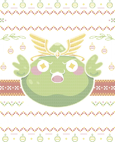 Ramuramu Valley Ugly Sweater - maplestory, christmas, xmas, ugly christmas sweater, pink bean, maplestory 2, maple story, slime, yeti, mushroom, kawaii, anime, chibi, nostalgia, video game, gaming, gamer, zakum helm