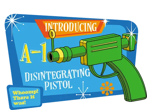 Disintegrating pistol - retro, vintage, cartoons, animation