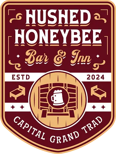 Hushed Honeybee Inn Emblem - refantazio, video game, gaming, gamer, strohl, hulkenberg, grius, jrpg, junah, eupha, basilio, louis, grand trad, kingdom of euchronia, gauntlet runner