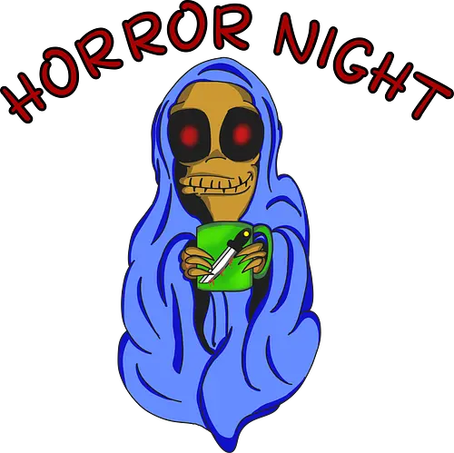 Horror Night (Horrornacht) - Horror, Nacht, Monster, süß, gemütlich, Decke, Filmabend, Serienabend, Tasse, Lieblingsgetränk, Grusel, Horrorfans, Halloween, Couch, Spannung, Abenteuer, Mystik, Film, Serie, Unterhaltung, horror night, horror movie, horror marathon, horror lover