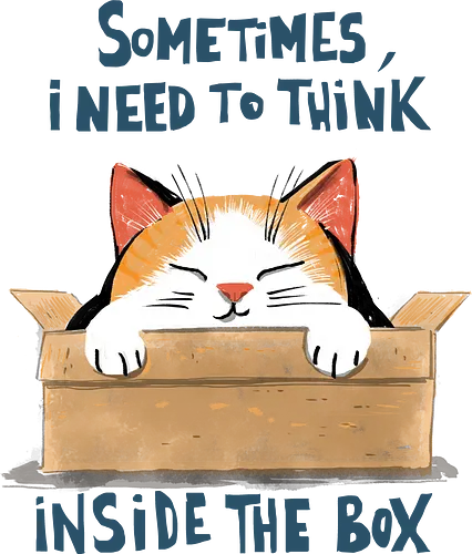 Think inside the box - cats, kitten, shroedinger's cat, funny, cute, science