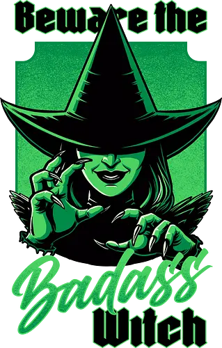 Beware Green Witch - Wicked, Wicked Witch Of The West, Wicked Witch, Elphaba, Glinda, Wizard Of Oz, Wizard, Witch, Classic, Cult Classic, Cult, Cult Films, Movie, Book, Play, Movie Theater, Theater, Retro, Retro Vintage, Vintage, Fantasy, Adventure, Music, Musical, Green