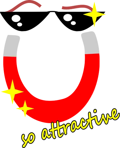 So Attractive (So Attraktiv) - Magnet, attraktiv, lustig, cool, Humor, Charme, skurril, witzig, Funkeln, Persönlichkeit, Retro, Design, Cartoon, glänzend, Stil, Wortspiel, Nerd, Geek, Originalität, einzigartig, attraktiv