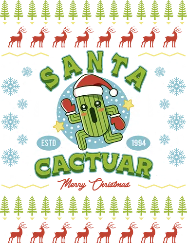 Santa Cactus Christmas - Final, kweh, fantasy, video game, gaming, gamer, christmas, xmas, merry christmas ugly christmas sweater, ugly sweater