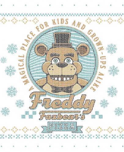 A Magical Place Ugly Sweater - five nights, fnaf, security breach, freddy fazbears, horror, terror, animatronics, pizza, 5naf, gaming, video games, bear, robot, ugly christmas sweater, xmas, christmas, ugly sweater, merry christmas