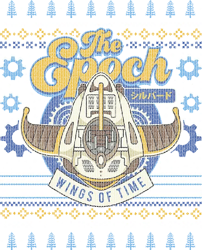 The Epoch Ugly Sweater - trigger, video game, gaming, gamer, rpg, jrpg, cross, frog, glenn, robo, epoch, wings of time, lucca, fantasy, ugly christmas sweater, xmas