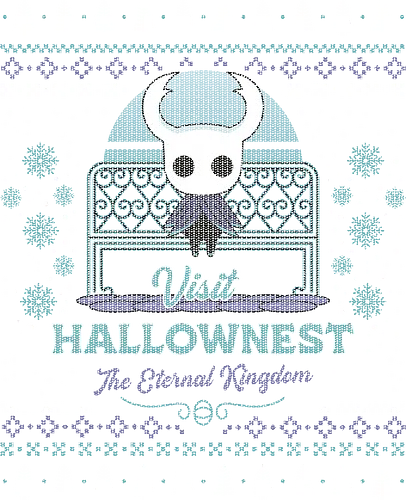 Visit Hallownest Ugly Sweater - hallownest, hollow, the knight, hornet, indie game, shade, game, games, gamer, gaming, video game, video games, silksong, rpg, ugly christmas sweater, xmas, ugly sweater, christmas