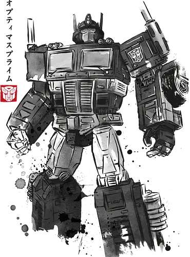 Convoy sumi e - transformers, robots, convoy, sumi e, japanese art, japan