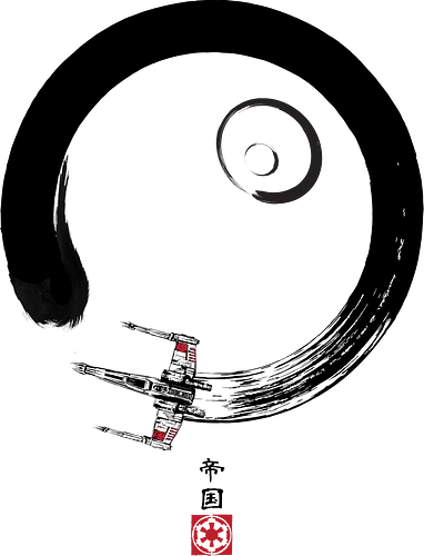 Red five enso - circle, falcon, galaxy, zen, millenium, movies, moon