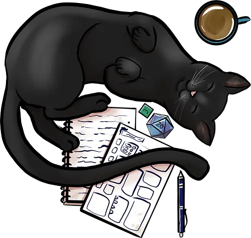 Pen n Paper Katze, Schwarz - rpg, katze, cat, Pen and Paper, pnp