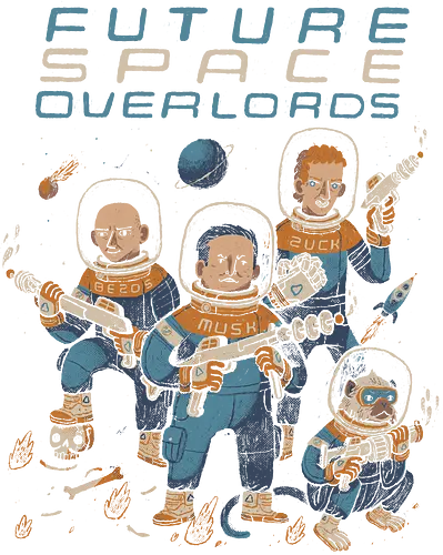 Future space overlords - Elon musk, jeff bezos, Mark zuckerberg, science fiction, meta, tesla, space x