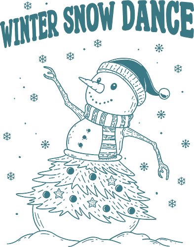 Winter Snow Dance - holiday, monochromatic, snowflakes, winter, merry Christmas, Christmas, xmas, snowman, Christmas holidays