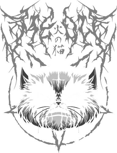 Heavy Meowtal - heavy meowtal, cute cat, lucipurr, purr evil, baphomeow, satanic cat, neko, skull cat, metal cat, death metal, deathcore, black metal, occult, aesthetic, japan, introvert, alone, anti social, black and white, streetwear, baphomet, macabre, satanic, goth, goth cat, gothic, dark art, metal logo, black metal logo, deathcore font, underground, black work, rebel cat, witchcraft, halloween, dark magic, lucifer, demon, hell, devil