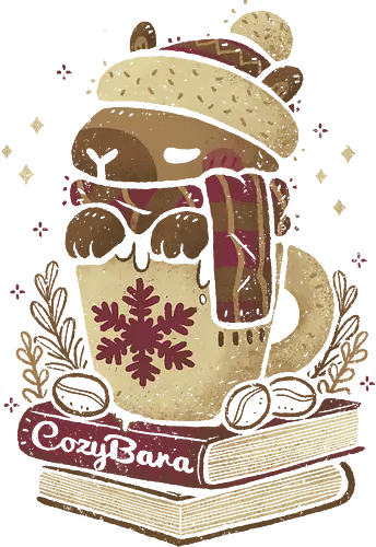 Chilly Cozy Capybara - cozybara, capybara, cozy, coffee, books, cute capybara, kawaii capybara, mug, chilly, lazy, tea, winter, autumn, scarf, xmorfina