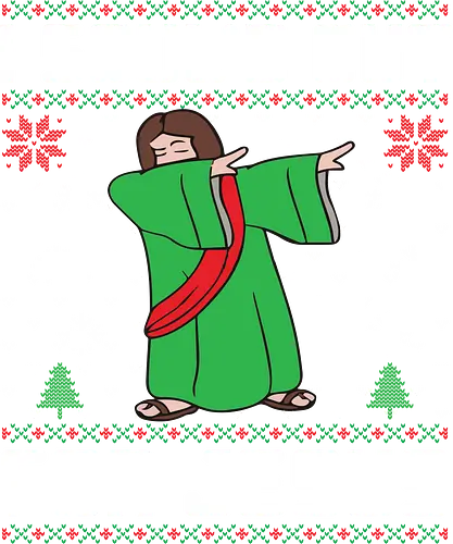 I Soul'd Out For Jesus - humor, christmas, jesus, dance, festive, winter, snowflakes, cartoon, green, robe