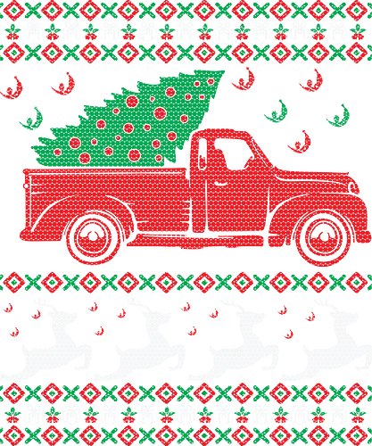 Festive sweater design - christmas, truck, tree, festive, sweater, reindeer, winter, holiday, knit, red