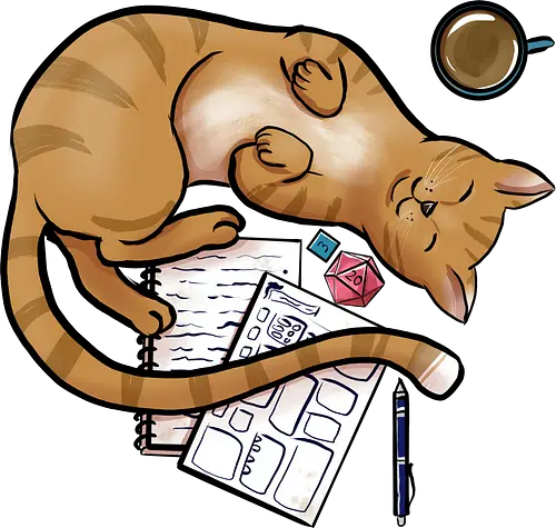 Pen and Paper Katze, Rot - rpg, cat, katze, Pen and Paper