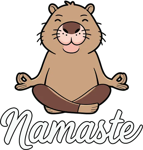 Namaste - meditation, yoga, cartoon, animal, peace, calm, capybara, namaste, mindfulness, relaxation