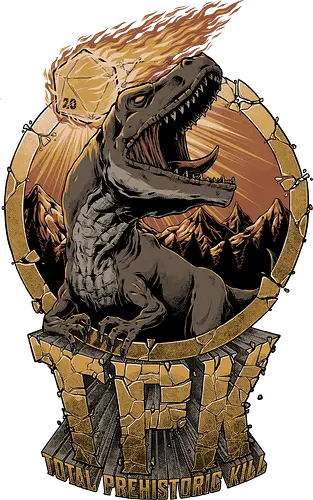 RPG - Prehistoric TPK - TPK, Total Party Kill, dinosaur, tyrannosaurus rex, t-rex, rpg, role-playing game, fantasy, rpg, Pen and Paper, d20, dungeon master, role-playing game, tabletop, game master