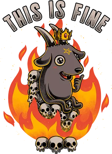 Fire Demon Meme Fine - fire, demon, meme, internet, baphomet, skull, pentagram, black humor