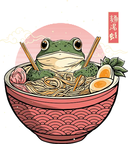 Toad Ramen Bath Ukiyo - ramen wave, noodles, great wave, ramen bowl, noodle bowl, japan, japanese, ukiyo e, ukiyo