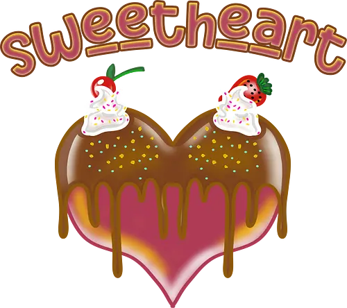 Sweetheart (Herzallerliebst) - kreativ, Geschenk, Valentinstag, bezaubernd, Herzmotiv, Naschkatze, Spaß, Cartoon, Design, einzigartig, Herz, süß, Desserts, Süßigkeiten, romantisch, Liebe, kawaii, niedlich, charmant, verspielt