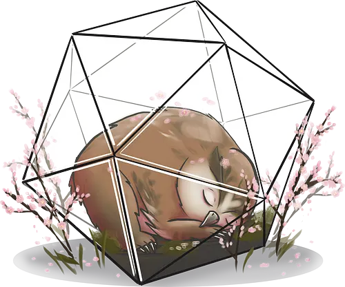 Sakura Eulenbär Terrarium - Pen and Paper, Pen and paper, Sakura, Frühling, owlbear, eulenbär, Valentins Tag