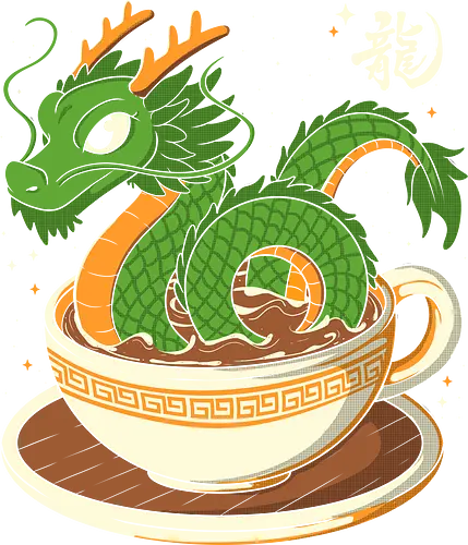 Coffee Dragon - dragon, geek, nerd, magic, coffee, cafeine, japan, expresso