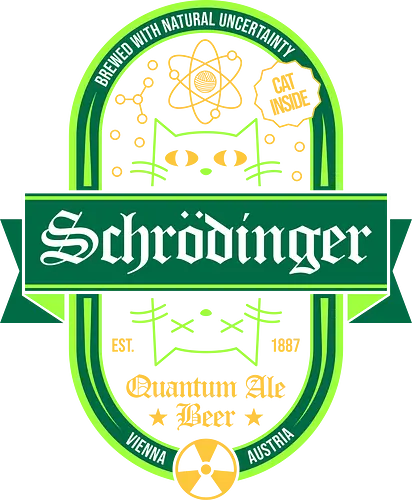 Schrodinger Quantum Ale Beer - beer, beer lover, brewery, cats, drinking, geek, hops, kitten, kitty, nerd, party, physics, quantum, schrodingers cat, science