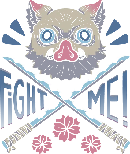 Fight Me! - Inosuke, anime, manga, Slayer, japan, otaku culture, otaku, otome, nezuko, tanjiro, zenitsu, inosuke, fight, shonen