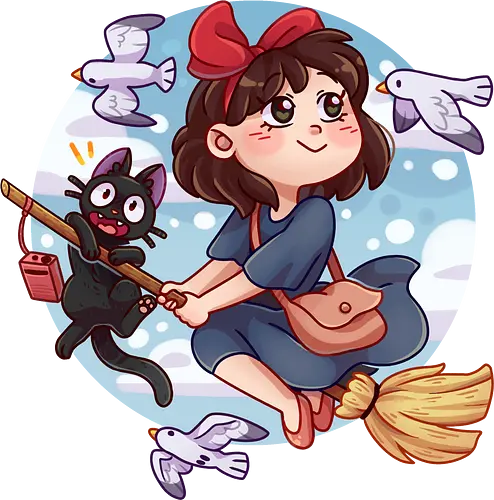 Witch & Cat - cat, black cat, anime, manga, japan, otaku, otome, otaku culture, witch, kawaii, cute stuff