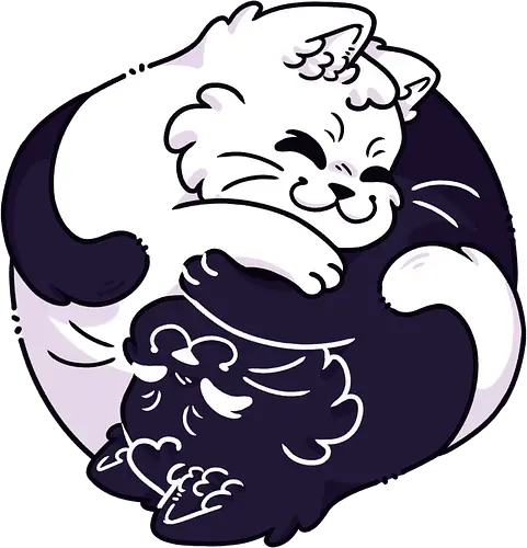 Ying Yang Cats - black cat, white cat, kitten, kitty, cats, kawaii, mood, cute, love, ying, yang, yingyang, taoism, balance, equilibrium, chinese, elemental, good evil, funny cats, peace, cat lovers