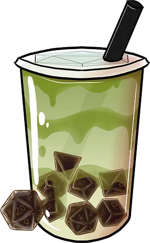 Dice Boba Matcha - boba, matcha, tee, bubble tea, würfel, dice