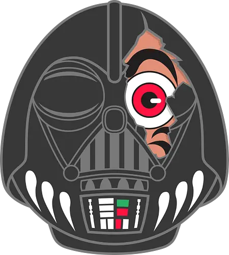 Darth-Uma - Daruma Mashup - daruma, 1977, 80s, 80s movies, cult classic, daruma doll, japan, japanese, japanese art, kawaii, lucky, retro, sci fi, science fiction, vintage