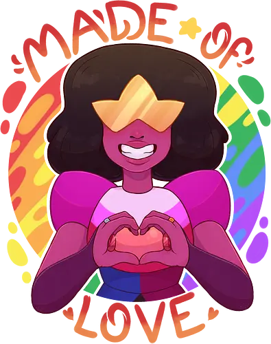 Made of Love - luz, LGBTQIA+, LGBT, pride, pride, lesbians, lesbian flag, bisexual, gay, cartoon, drag queen, love, pride characters, pride month, trans, pansexual, gem, universe, self love, made of love