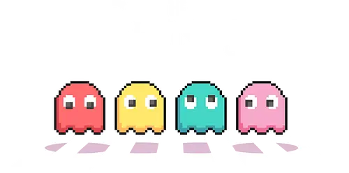 The Ghosts - Retrogaming, ghost, ghosts, pixelart, pixel, atari, vintage, games, retrogames, retro, beatles, abbey road