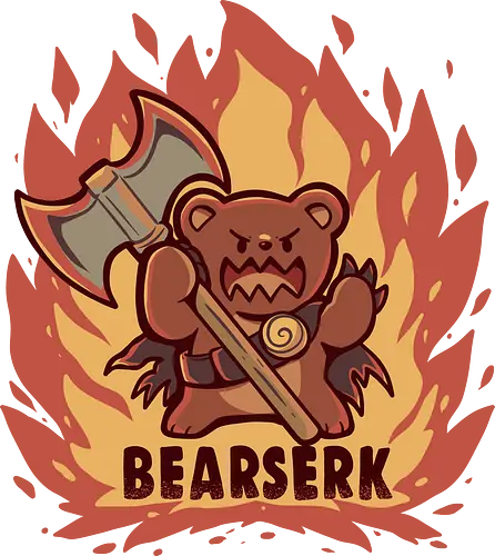 Going BEARserk - bär wortspiel, abenteuer, bären, axt, krieger, klasse, rpg klasse, kampf, tier, bear, berserker, bearserker, bearserk, pun, play on words, adventure, fantasy, bears, axe, warrior, class, rpg class, battle, animal