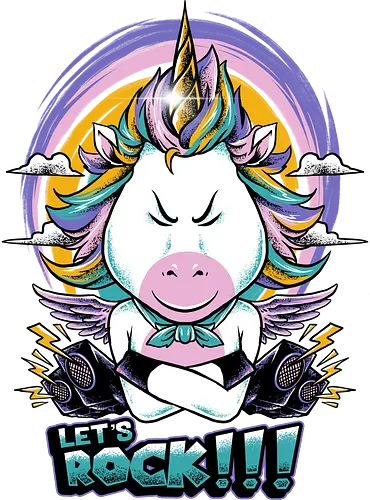  unicorn rocker  - unicorn, horse, rock, music, rainbow, metal, fantasy, scifi