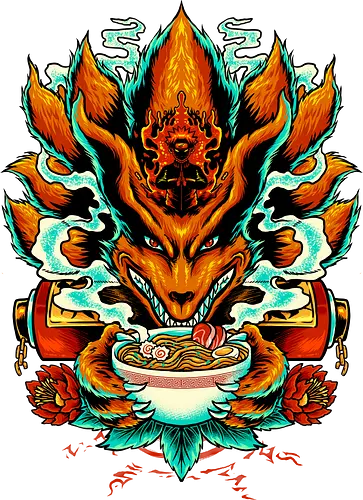 power of ramen  - ramen, noodles, food, mystic, japanese, ninetails, fox, kitsune, anime, manga