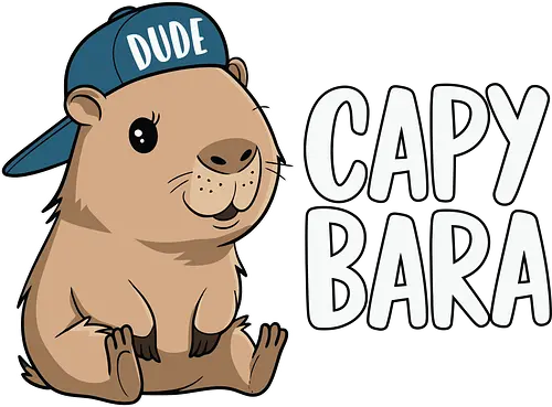 CAPYBARA - capybara, cartoon, cap, dude, design, playful, animal, cute